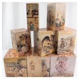 Vintage McLoughlin Brothers Victorian Lithographed Nesting Blocks (Set of 8)