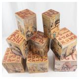 Vintage McLoughlin Brothers Victorian Lithographed Nesting Blocks (Set of 8)