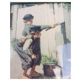 Vintage Norman Rockwell Tom Sawyer Whitewashing the Fence Framed Print
