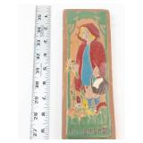 Chalkware Red Riding Hood Wall Plaque