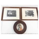 LeRoy B. Schwan Framed Prints & Round Portrait Wall Art (Lot of 3)
