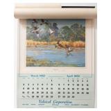 Vintage 1952 Velsicol Corporation Game Birds Calendar