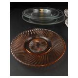 10-Piece Clear & Amber Glass Dish Set