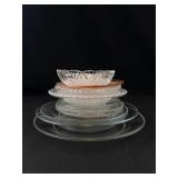 10-Piece Clear & Amber Glass Dish Set