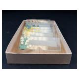 Vintage Hand-Painted Floral Glass Place Card Holders (Lot of 8)