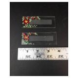 Vintage Hand-Painted Floral Glass Place Card Holders (Lot of 8)