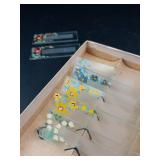 Vintage Hand-Painted Floral Glass Place Card Holders (Lot of 8)
