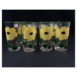 Floral Painted Glass Tumblers (Lot of 8)