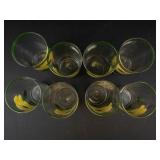 Floral Painted Glass Tumblers (Lot of 8)
