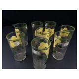 Floral Painted Glass Tumblers (Lot of 8)