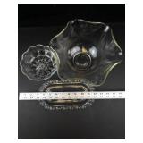 Clear Pressed Glass Serving Bowl Set