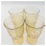 Vintage Federal Glass Madrid Amber Bowl & 4 Tumblers Mixed Lot