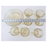 Vintage Federal Glass Madrid Amber Depression Glass 8-Piece Set