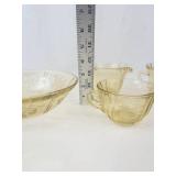 Vintage Federal Glass Madrid Amber Depression Glass 8-Piece Set