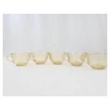 Vintage Federal Glass Madrid Amber Depression Glass 8-Piece Set