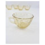 Vintage Federal Glass Madrid Amber Depression Glass 8-Piece Set