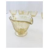 Vintage Federal Glass Madrid Amber Depression Glass 8-Piece Set