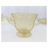 Vintage Federal Glass Madrid Amber Depression Glass 8-Piece Set