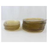 Federal Glass Madrid Amber Depression Glass Plates (Lot of 16)