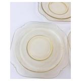 Federal Glass Madrid Amber Depression Glass Plates (Lot of 16)