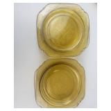 Federal Glass Madrid Amber Depression Glass Plates (Lot of 16)