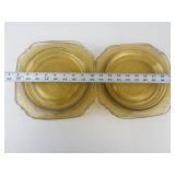 Federal Glass Madrid Amber Depression Glass Plates (Lot of 16)