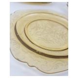 Federal Glass Madrid Amber Depression Glass Plates (Lot of 16)