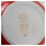 Vintage Hall Pottery Red & White Kitchen Set (Lot of 5)