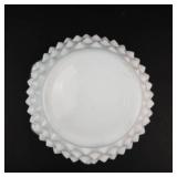 Milk Glass Hobnail Relish Dish & Vase