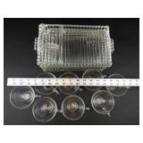 Glass Snack Tray and Cup Set (Lot of 8)