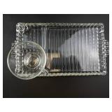 Glass Snack Tray and Cup Set (Lot of 8)