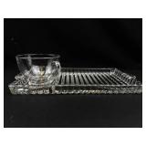 Glass Snack Tray and Cup Set (Lot of 8)