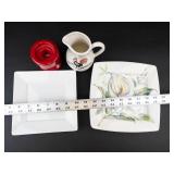 Florens Italian Ceramics Plates, Pitcher & Candle Holder Mixed Lot