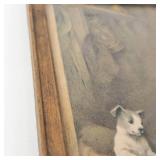Annie Benson Muller Framed Print Child With Puppies
