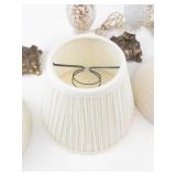 Set of 3 Cherub Angel Table Lamps With Pleated Shades