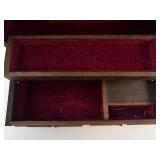 Vintage Wood Musical Jewelry Box With Drawers
