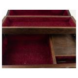 Vintage Wood Musical Jewelry Box With Drawers