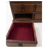 Vintage Wood Musical Jewelry Box With Drawers