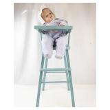 Vintage Wooden Doll High Chair With Doll