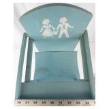 Vintage Wooden Doll High Chair With Doll