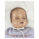 Vintage Wooden Doll High Chair With Doll