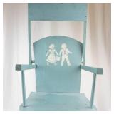 Vintage Wooden Doll High Chair With Doll