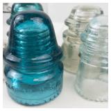 Vintage Blue & Clear Glass Insulators, Bottles & Ball Mason Jar Mixed Lot (Lot of 10)