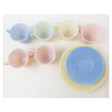Vintage Hazel Atlas Little Hostess Platonite Milk Glass Tea Set (Lot of 14)