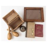 Vintage Miniature Books & Wooden Box Mixed Lot