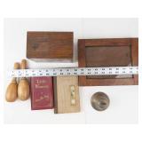 Vintage Miniature Books & Wooden Box Mixed Lot