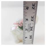 Fenton Iridescent Glass Elephant Figurine With Pink Bow