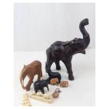 Carved Elephant Figurine Assortment