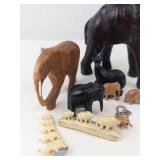 Carved Elephant Figurine Assortment