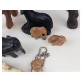 Carved Elephant Figurine Assortment